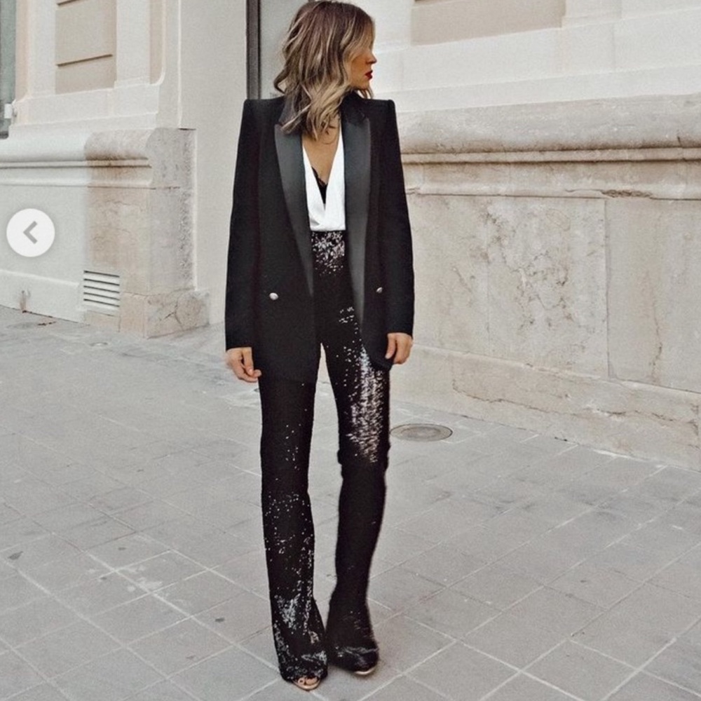 Zara Black Sequin Pants